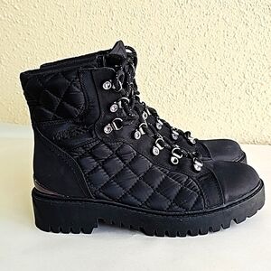 GUESS Black Quilted Combat Boots